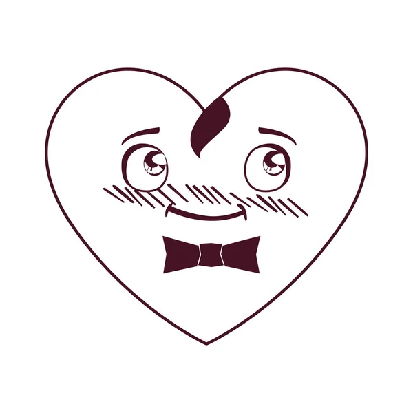 Isolerad manlig hjärta tecknad vektor design — Stock vektor