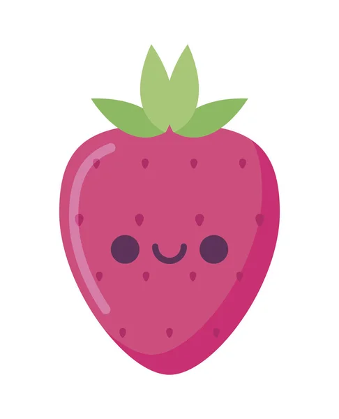 Kawaii fraise fruit dessin animé vecteur design — Image vectorielle