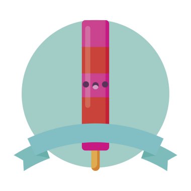 Kawaii buzlu dondurma karikatür vektör tasarımı