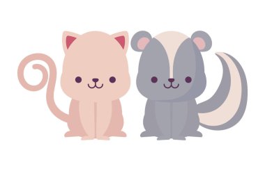 kawaii tavşanları karikatür vektör tasarımı