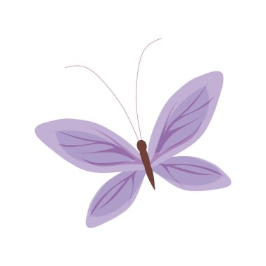 İzole edilmiş sevimli kelebek vektör tasarımı
