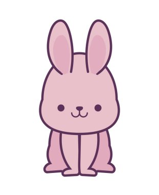 Kawaii tavşan çizgi film vektör tasarımı