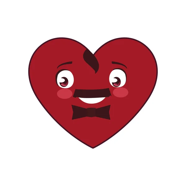 Design de vetor de desenhos animados coração vermelho masculino isolado —  Vetores de Stock