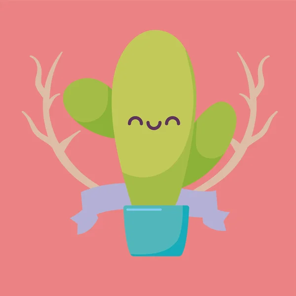 Kawaii cactus diseño de vectores de dibujos animados — Vector de stock