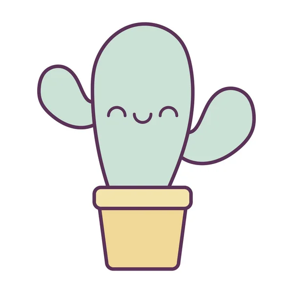 Kawaii cactus plante dessin animé vecteur conception — Image vectorielle