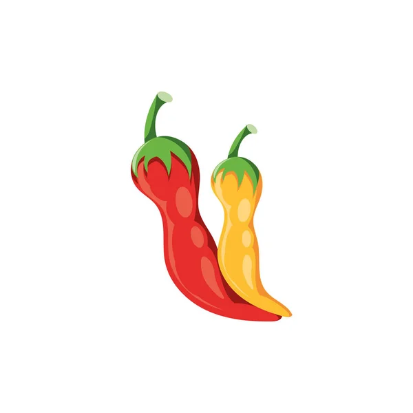 Paprika mexikanisch in weißem Hintergrund — Stockvektor
