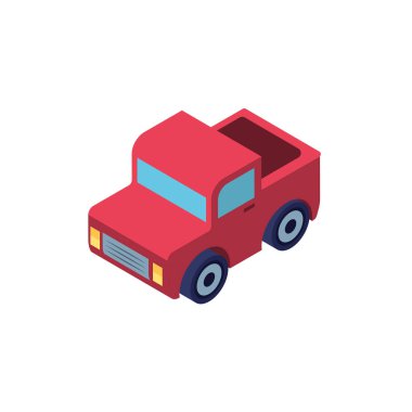 beyaz zemin üzerine kırmızı kamyon