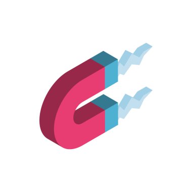 İzole mıknatıs ikon vektör tasarımı