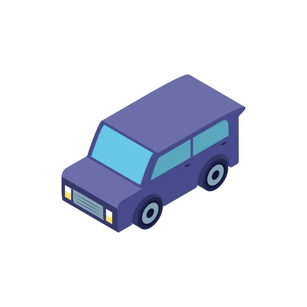 Isolated isometric blue car vehicle vector design — 스톡 벡터
