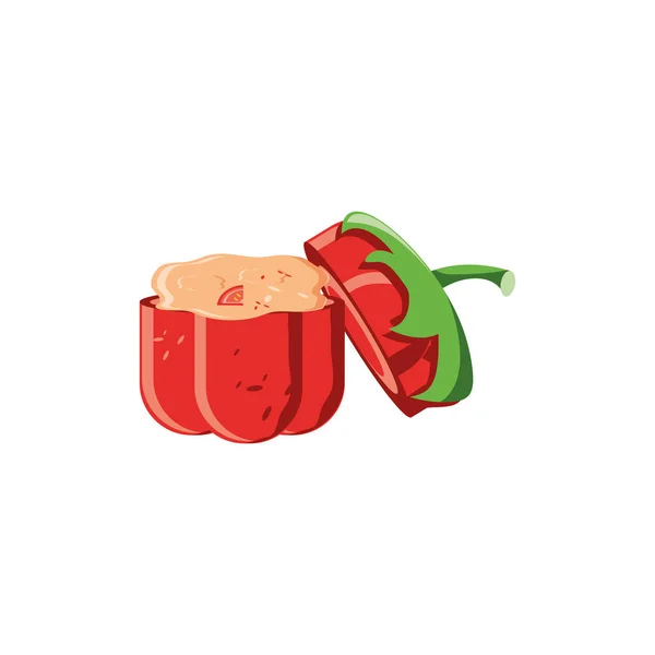 Conception isolée de vecteur alimentaire au poivre mexicain — Image vectorielle