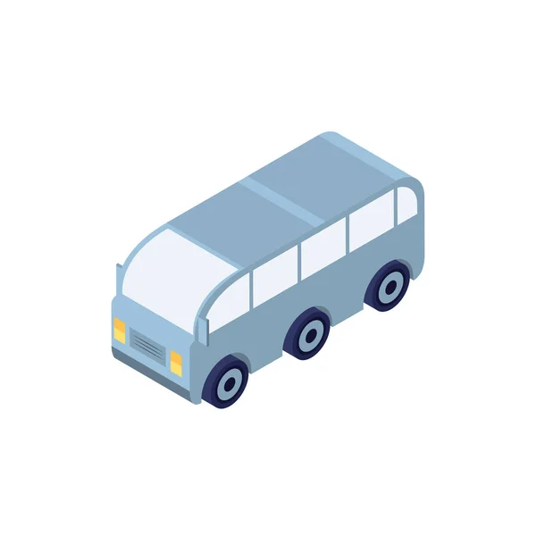 İzole edilmiş izometrik gri otobüs araç vektör tasarımı — Stok Vektör
