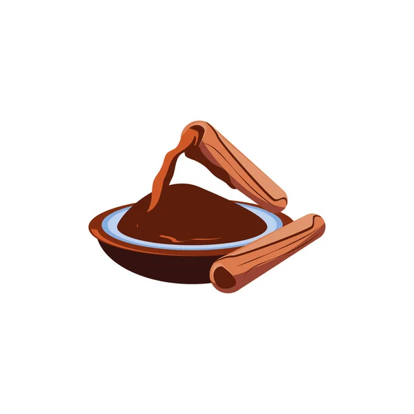 Ізольовані мексиканські чуррос з шоколадним кремом Векторний дизайн — стоковий вектор