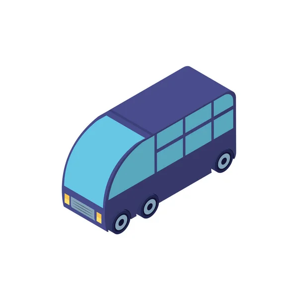Isoliertes isometrisches blaues Bus-Fahrzeug-Vektordesign — Stockvektor
