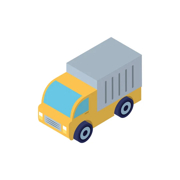 Isolated isometric yellow truck vehicle vector design — 스톡 벡터