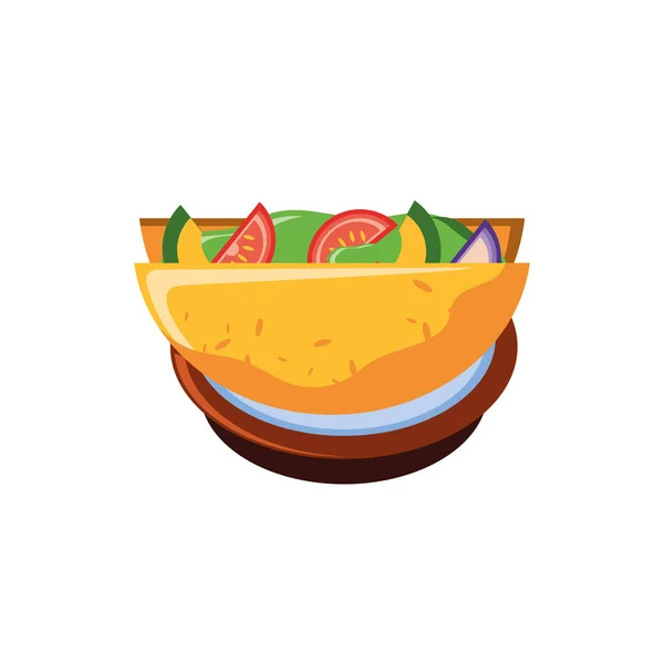 Delicioso taco, comida típica mexicana — Vetor de Stock