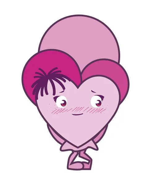 Corazón femenino diseño de dibujos animados vector — Vector de stock