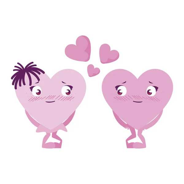 Vrouwelijke harten cartoons vector ontwerp — Stockvector