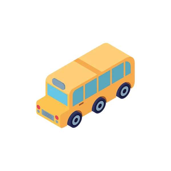 School bus color yellow on white background — Stock Vector