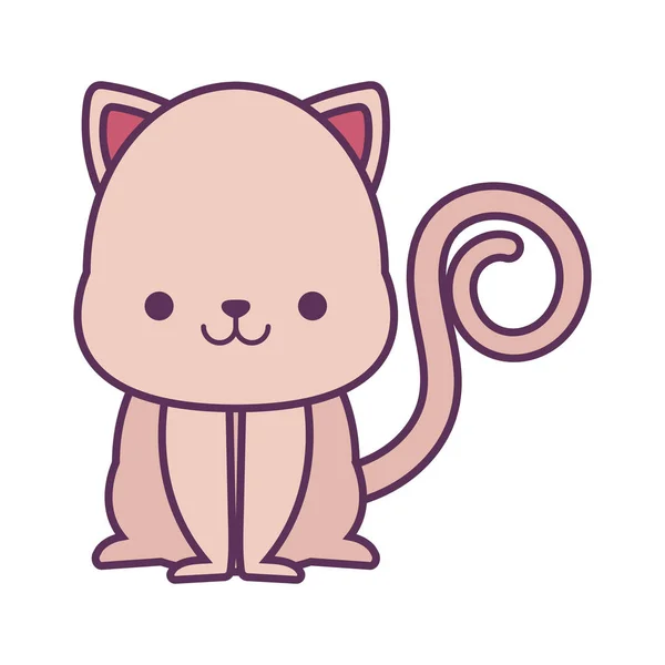 Kawaii gatto disegno del vettore del fumetto — Vettoriale Stock