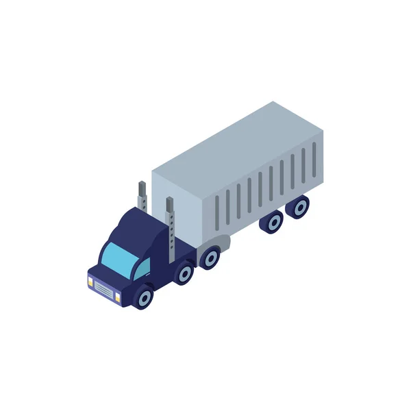 Isolated isometric blue truck vehicle vector design — Stock Vector