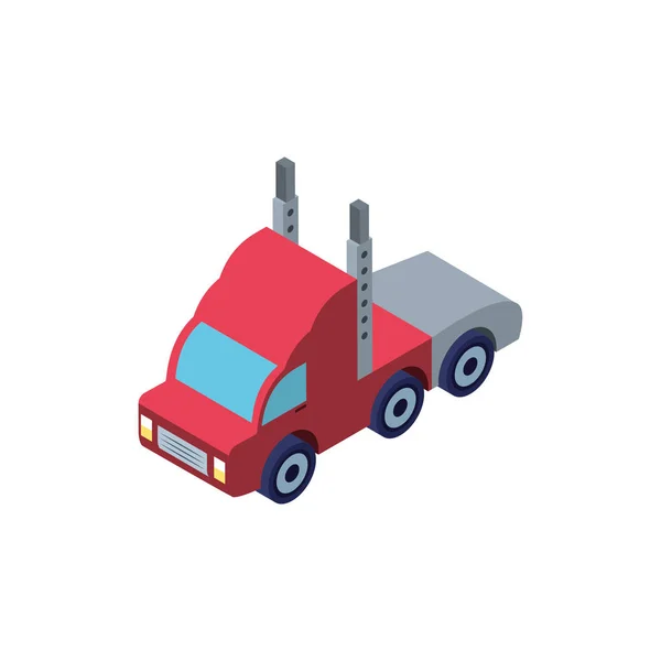 Isolerad isometrisk röd lastbil fordon vektor design — Stock vektor