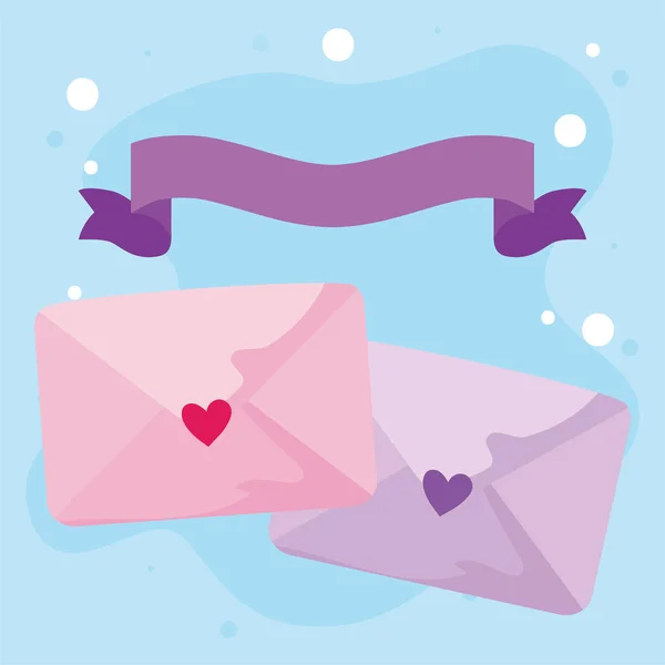 Love cards with hearts vector design — Stockový vektor