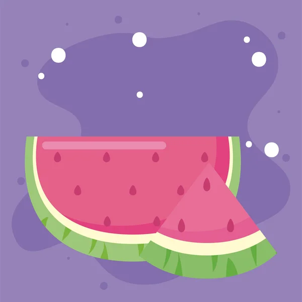 Watermeloen fruit voedsel vector ontwerp — Stockvector