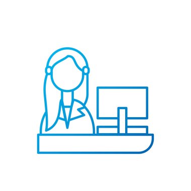 Bilgisayar vektör tasarımlı iş kadını avatarı