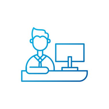 Bilgisayar vektör tasarımlı iş adamı avatarı