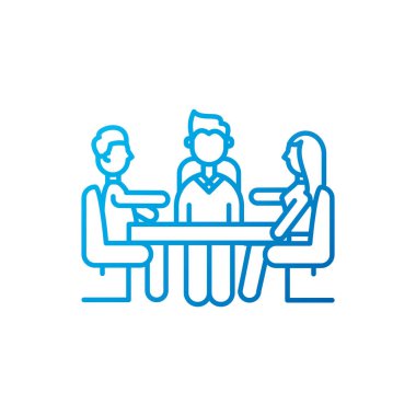 İzole insanlar toplantı ve tablo vektör tasarımı