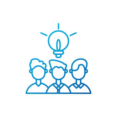 Ayrı erkekler toplantısı ve ampul vektör tasarımı