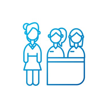 Ayrı kadınlar vektör tasarımı ile tanışıyor