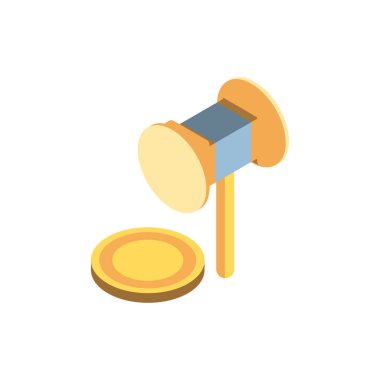 İzole edilmiş çekiç yasası vektör tasarımı