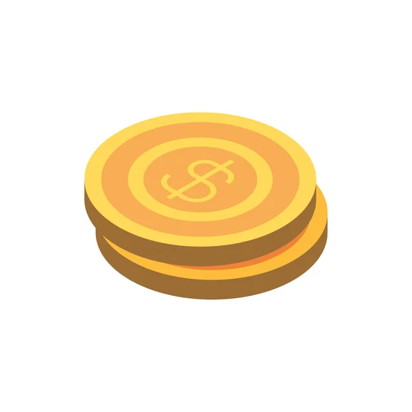 孤立的硬币图标矢量设计 — 图库矢量图片
