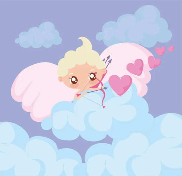 Cupid baby cartoon of valentines day vector design — 스톡 벡터