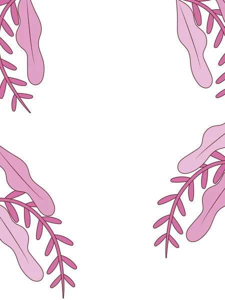 Desain vektor daun merah muda terisolasi - Stok Vektor