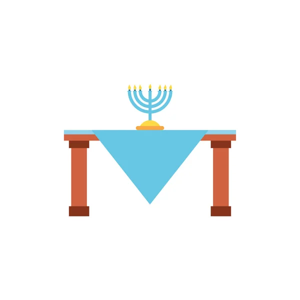 Menorah juive isolée sur la conception vectorielle de la table — Image vectorielle