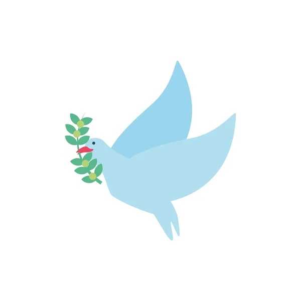 Изолированный еврейский голубь с векторным дизайном листьев — стоковый вектор
