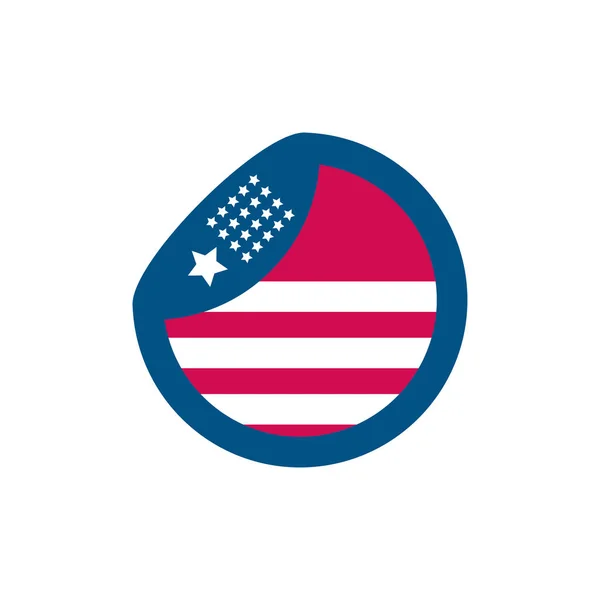 Isoliert USA Flagge Siegel Stempel Vektor-Design — Stockvektor