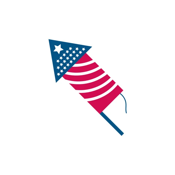 Векторный фейерверк с изолированным флагом США — стоковый вектор