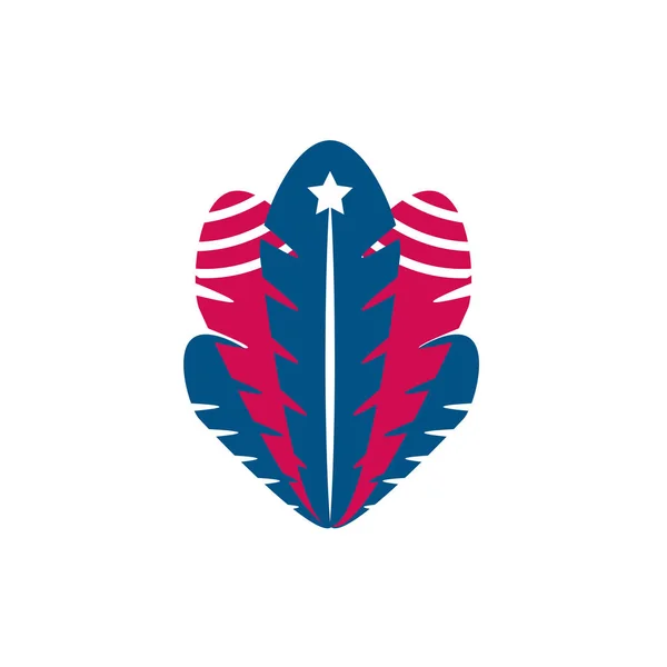 Изолированные перья флага США векторная конструкция — стоковый вектор