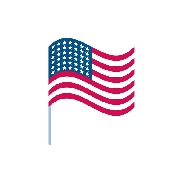 ポールにアメリカの国旗を振っています アメリカの国旗 ストックベクター C Kiberstalker