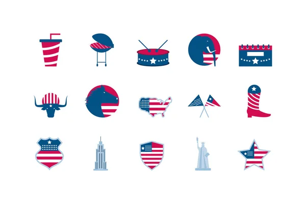 Isolated usa icon set vector design — Stock Vector