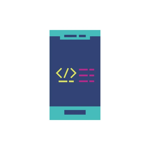 Isolated website code and smartphone vector design — 스톡 벡터
