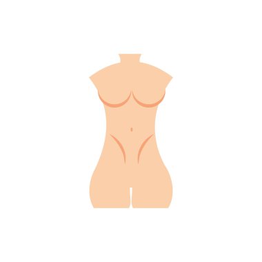 İzole edilmiş kadın gövde ikonu vektör tasarımı