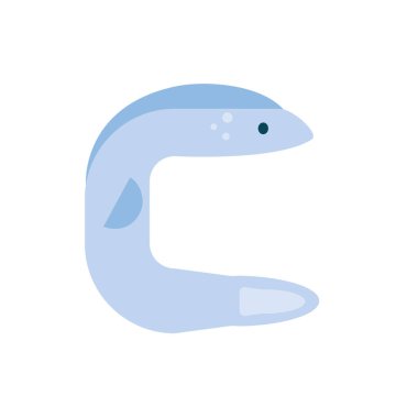 İzole edilmiş yılan balığı hayvan vektör tasarımı