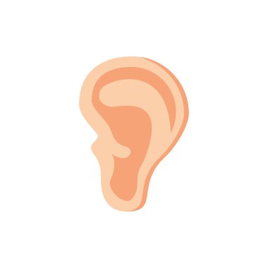 İzole edilmiş kulak simgesi vektör tasarımı