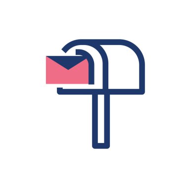 İzole zarf iletisi ve posta kutusu vektör tasarımı