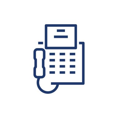 Telefon ve mesaj kâğıdı tasarımı ile izole faks