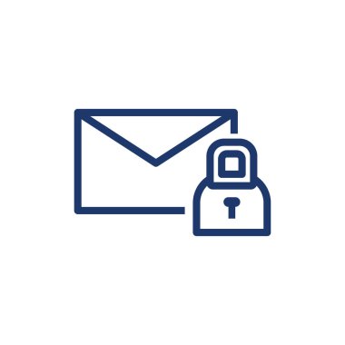 İzole zarf iletisi ve asma kilit vektör tasarımı